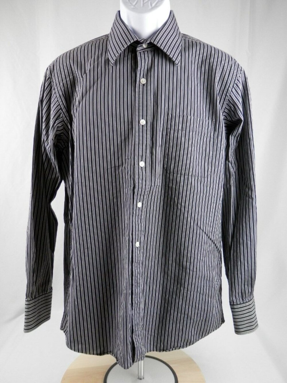 TM Lewin Jermyn Street London Striped Contemporary Fit Dress Shirt Mens Size 16